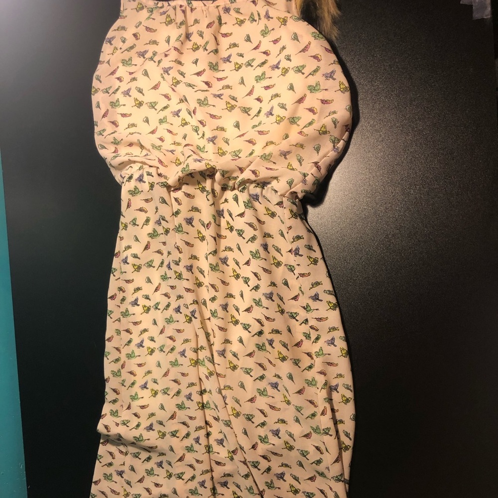 Long dress with bird designs